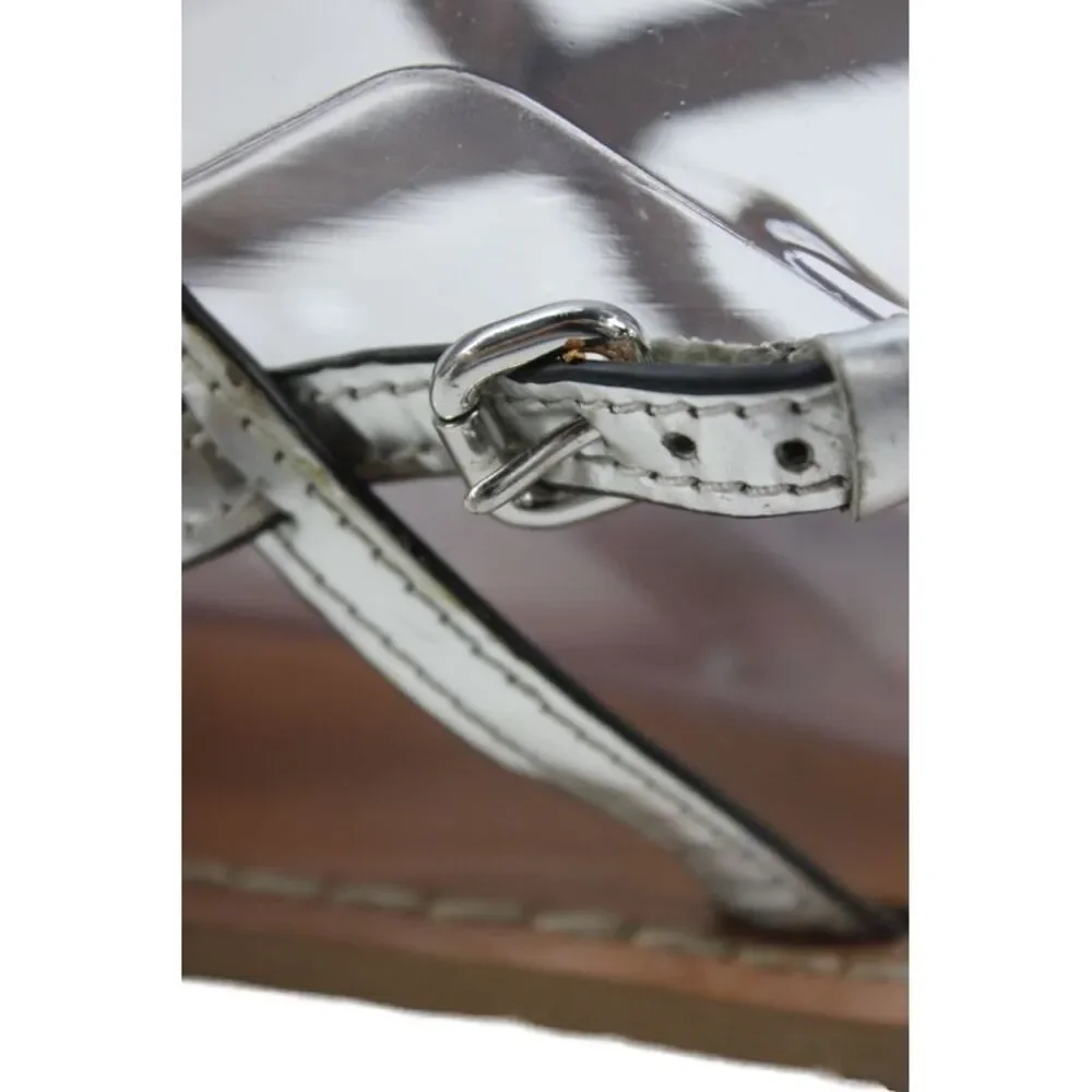 Coach Womens Leather Thong Camara Slingbacks Sandals Silver Size 9 B